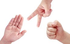 THE CLASSIC GAME ROCK , PAPER AND SCISSORS