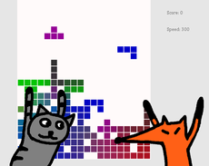 Tetris with several modes for two players
