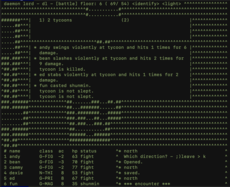 Wizardry-clone RPG with rogue-like, text-only, auto-generated 2D maps.
