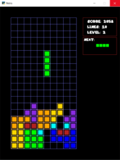 Simple Tetris clone in Python Pygame.