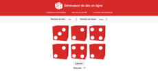 Online dice generator for Role play game and other.