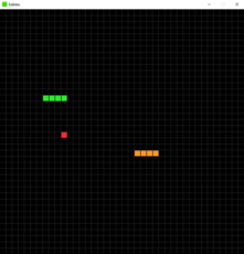 A simple two player snake game with a one player mode. Players must eat as many apples as they can without touching the sides of the game window and without colliding with the opposing snake. 